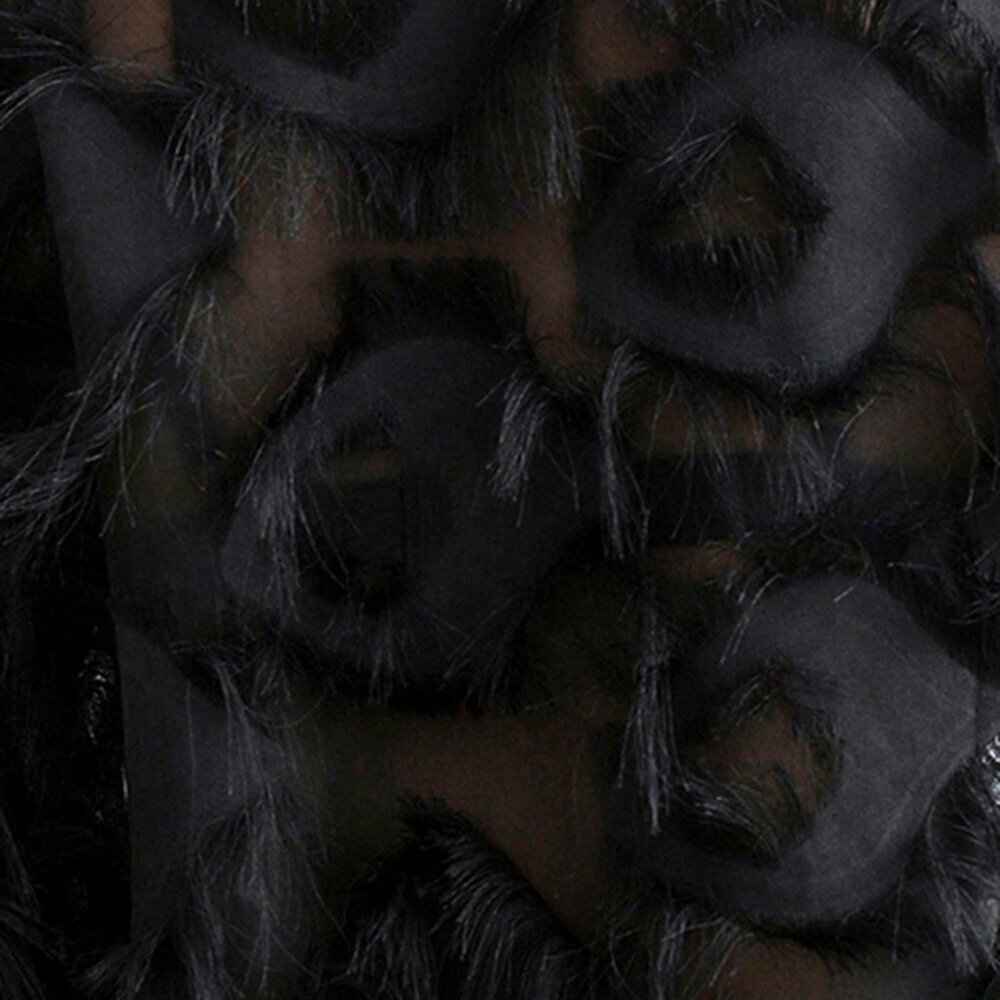 Black Party Women's Fuzzy Trim Button Front Shirt - Picture 7 of 7